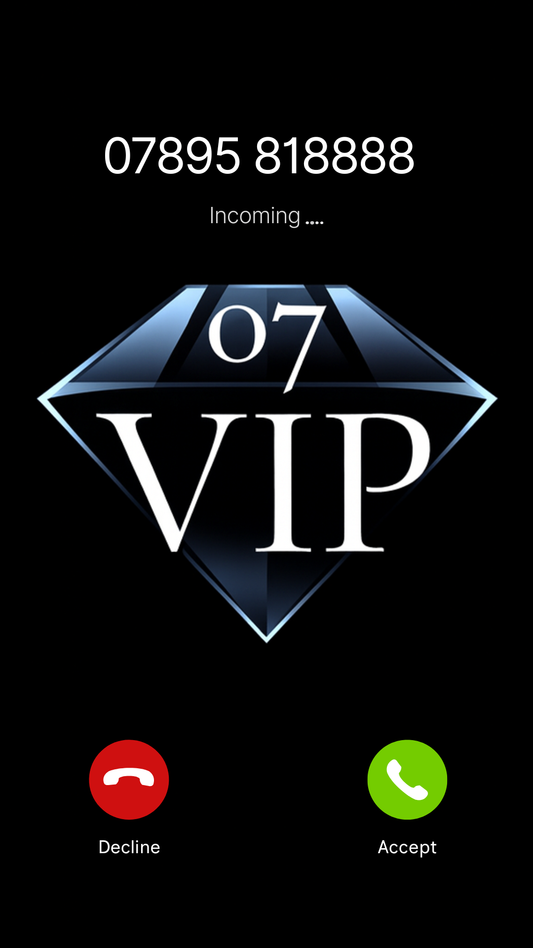 VIP UK mobile number {{ product.title }} on incoming call screen – premium memorable phone number