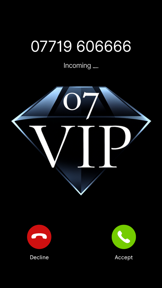 VIP UK mobile number {{ product.title }} on incoming call screen – premium memorable phone number
