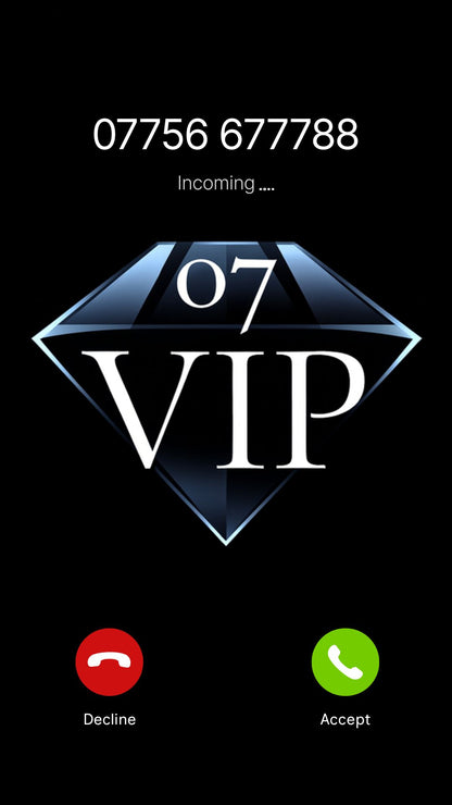 VIP UK mobile number {{ product.title }} on incoming call screen – premium memorable phone number