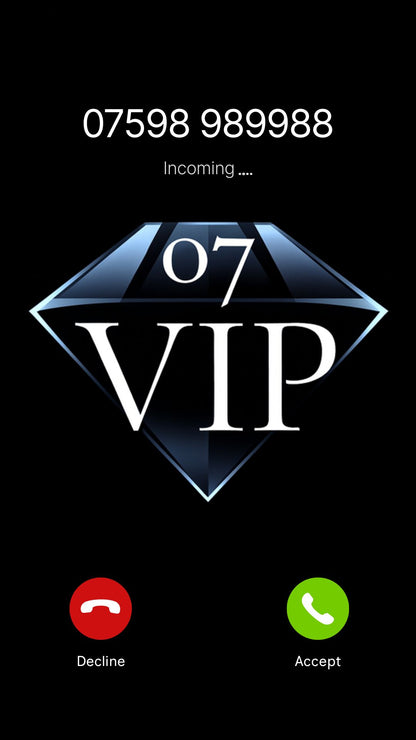 VIP UK mobile number {{ product.title }} on incoming call screen – premium memorable phone number