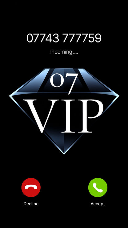 VIP UK mobile number {{ product.title }} on incoming call screen – premium memorable phone number